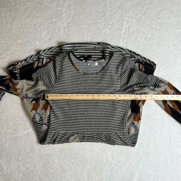 LA Soul Womens Knit Dress Size M Cat Lady Novelt Print Stripes Multicolor Office - Picture 8 of 9